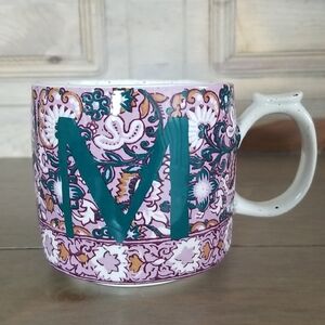 Anthropologie Block Printed Monogram Mug